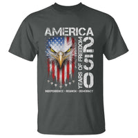America 250 Years Of Freedom T Shirt USA Anniversary Bald Eagle Patriotic Jets