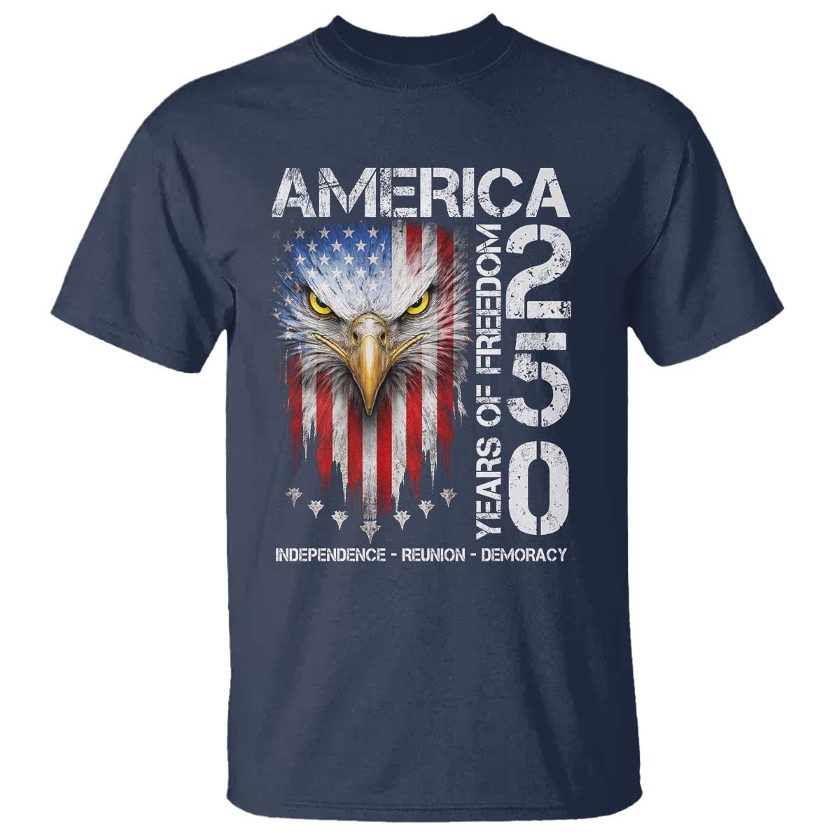 America 250 Years Of Freedom T Shirt USA Anniversary Bald Eagle Patriotic Jets