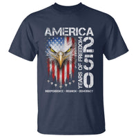 America 250 Years Of Freedom T Shirt USA Anniversary Bald Eagle Patriotic Jets