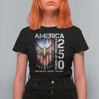 America 250 Years Of Freedom T Shirt For Women USA Anniversary Bald Eagle Patriotic Jets