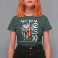 America 250 Years Of Freedom T Shirt For Women USA Anniversary Bald Eagle Patriotic Jets