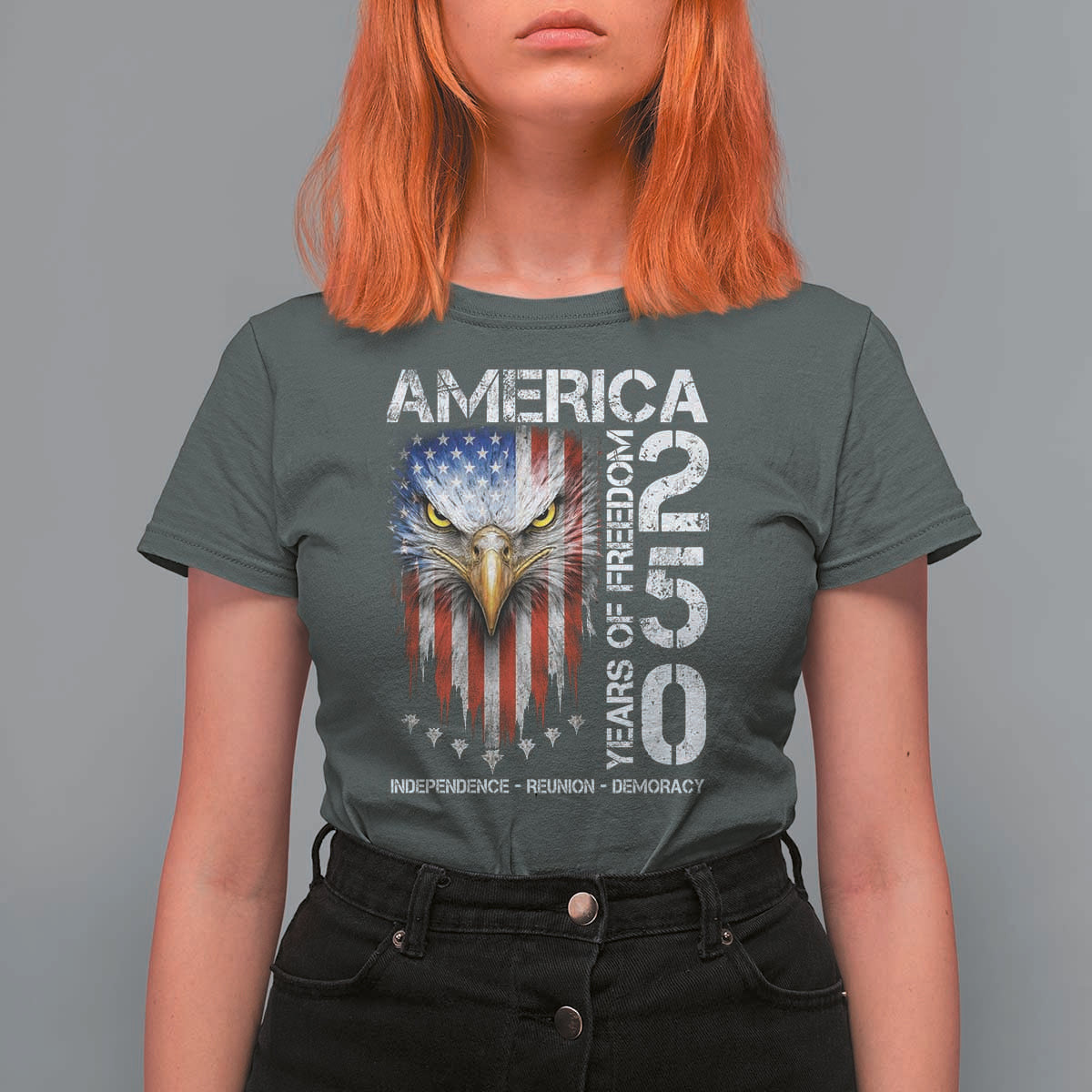 America 250 Years Of Freedom T Shirt For Women USA Anniversary Bald Eagle Patriotic Jets