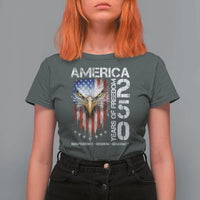 America 250 Years Of Freedom T Shirt For Women USA Anniversary Bald Eagle Patriotic Jets