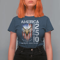 America 250 Years Of Freedom T Shirt For Women USA Anniversary Bald Eagle Patriotic Jets