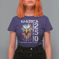 America 250 Years Of Freedom T Shirt For Women USA Anniversary Bald Eagle Patriotic Jets