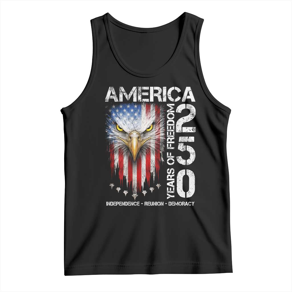 America 250 Years Of Freedom Tank Top USA Anniversary Bald Eagle Patriotic Jets