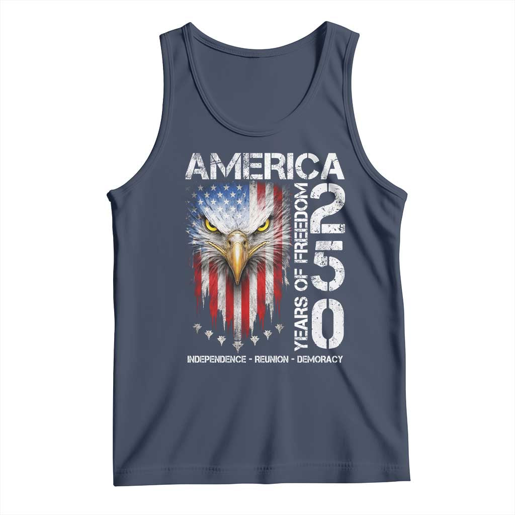 America 250 Years Of Freedom Tank Top USA Anniversary Bald Eagle Patriotic Jets