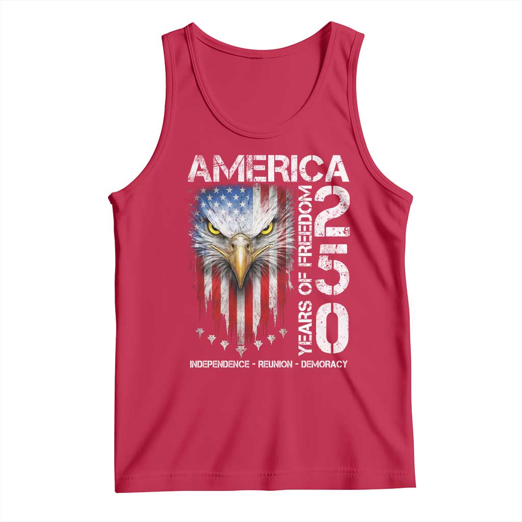 America 250 Years Of Freedom Tank Top USA Anniversary Bald Eagle Patriotic Jets