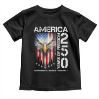America 250 Years Of Freedom Toddler T Shirt USA Anniversary Bald Eagle Patriotic Jets