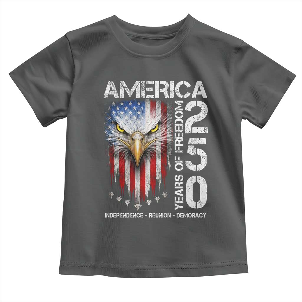 America 250 Years Of Freedom Toddler T Shirt USA Anniversary Bald Eagle Patriotic Jets