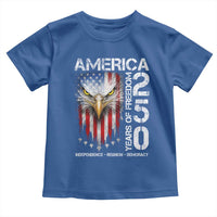 America 250 Years Of Freedom Toddler T Shirt USA Anniversary Bald Eagle Patriotic Jets