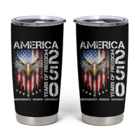 America 250 Years Of Freedom Tumbler Cup USA Anniversary Bald Eagle Patriotic Jets