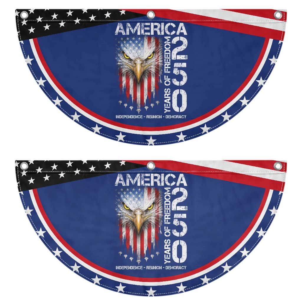 America 250 Years Of Freedom Patriotic Fan Flag USA Anniversary Bald Eagle Jets