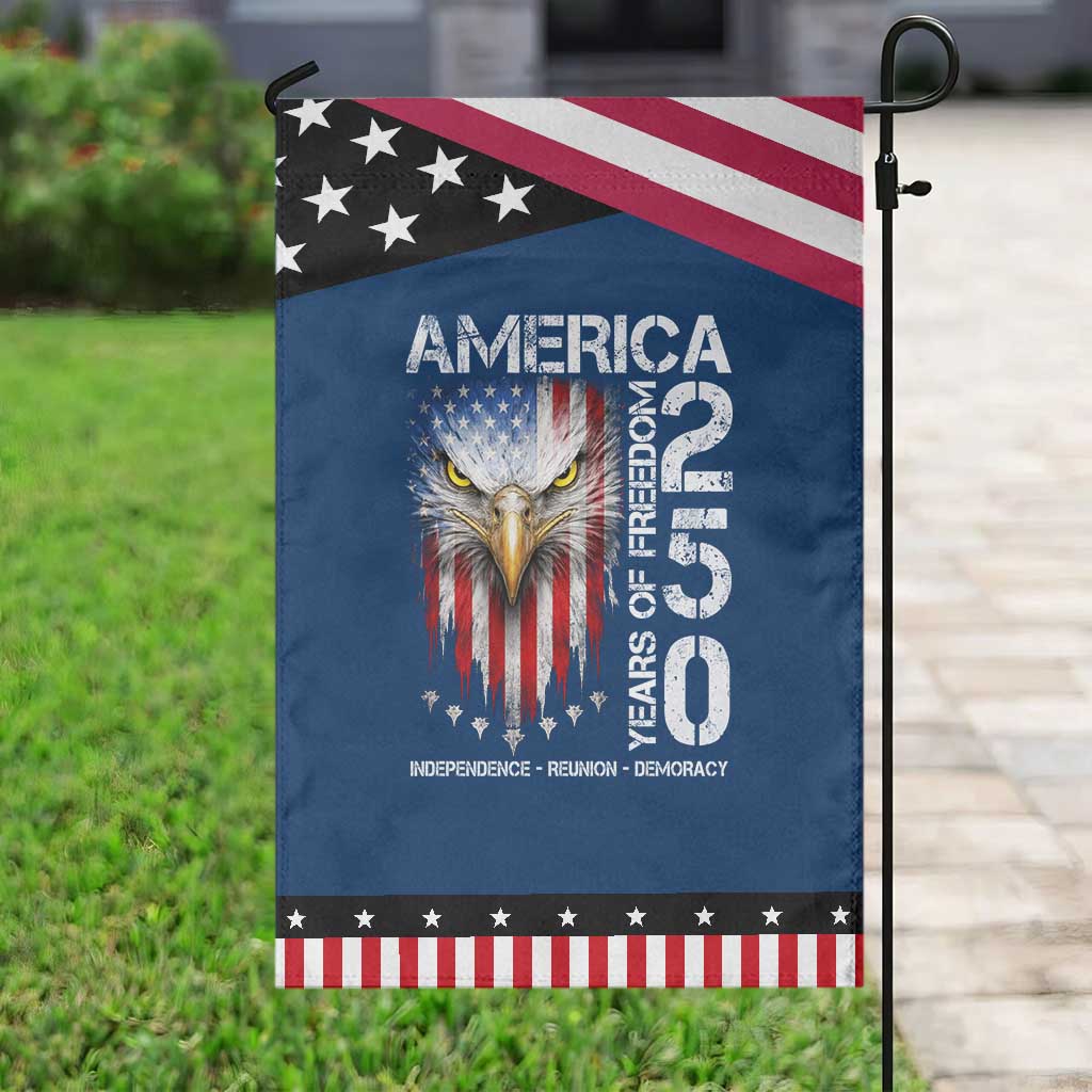 America 250 Years Of Freedom Patriotic Garden Flag USA Anniversary Bald Eagle Patriotic Jets
