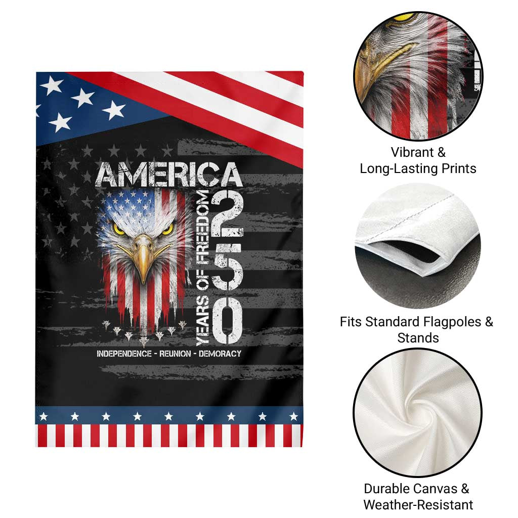 America 250 Years Of Freedom Patriotic Garden Flag USA Anniversary Bald Eagle Patriotic Jets