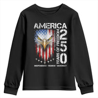 America 250 Years Of Freedom Youth Sweatshirt USA Anniversary Bald Eagle Patriotic Jets