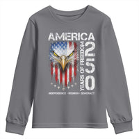 America 250 Years Of Freedom Youth Sweatshirt USA Anniversary Bald Eagle Patriotic Jets