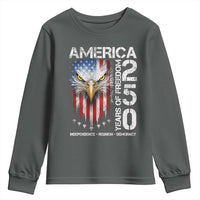America 250 Years Of Freedom Youth Sweatshirt USA Anniversary Bald Eagle Patriotic Jets