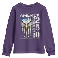 America 250 Years Of Freedom Youth Sweatshirt USA Anniversary Bald Eagle Patriotic Jets