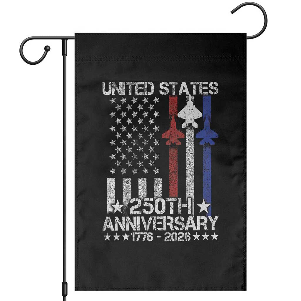 USA 250th Anniversary Garden Flag Vintage American Flag Jets Semiquincentennial
