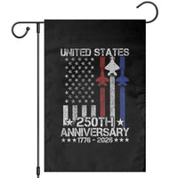 USA 250th Anniversary Garden Flag Vintage American Flag Jets Semiquincentennial