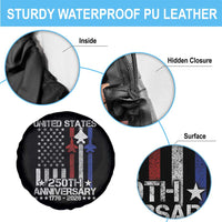 USA 250th Anniversary Spare Tire Cover Vintage American Flag Jets Semiquincentennial