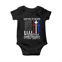 USA 250th Anniversary Baby Onesie Vintage American Flag Jets Semiquincentennial