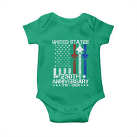 USA 250th Anniversary Baby Onesie Vintage American Flag Jets Semiquincentennial
