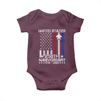USA 250th Anniversary Baby Onesie Vintage American Flag Jets Semiquincentennial