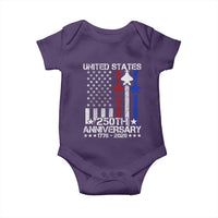 USA 250th Anniversary Baby Onesie Vintage American Flag Jets Semiquincentennial