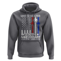 USA 250th Anniversary Hoodie Vintage American Flag Jets Semiquincentennial