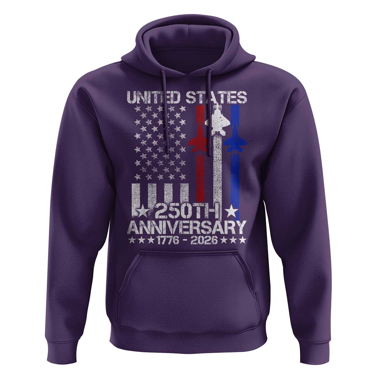 USA 250th Anniversary Hoodie Vintage American Flag Jets Semiquincentennial