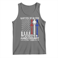 USA 250th Anniversary Tank Top Vintage American Flag Jets Semiquincentennial