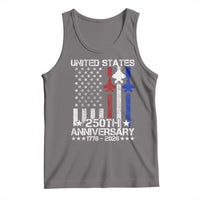 USA 250th Anniversary Tank Top Vintage American Flag Jets Semiquincentennial