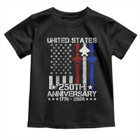 USA 250th Anniversary Toddler T Shirt Vintage American Flag Jets Semiquincentennial
