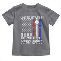 USA 250th Anniversary Toddler T Shirt Vintage American Flag Jets Semiquincentennial
