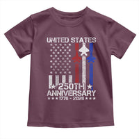 USA 250th Anniversary Toddler T Shirt Vintage American Flag Jets Semiquincentennial