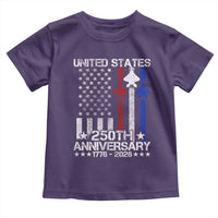 USA 250th Anniversary Toddler T Shirt Vintage American Flag Jets Semiquincentennial