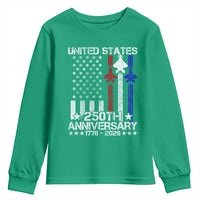 USA 250th Anniversary Youth Sweatshirt Vintage American Flag Jets Semiquincentennial