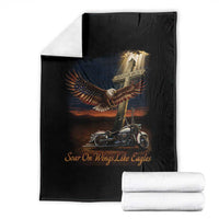 Soar On Wings Like Eagles Christian Throw Blanket Isaiah 40:31 Bible Verse Faith Motorcycle