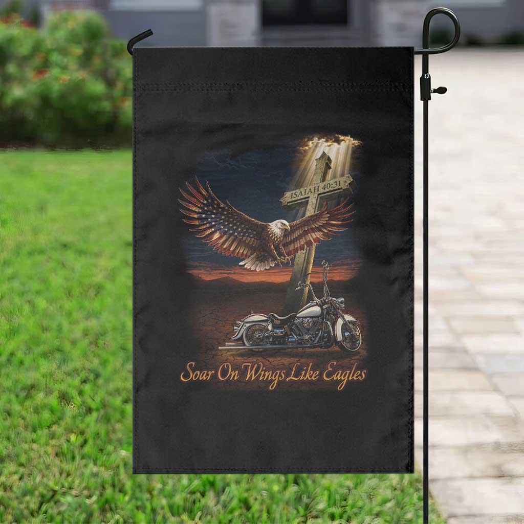 Soar On Wings Like Eagles Christian Garden Flag Isaiah 40:31 Bible Verse Faith Motorcycle