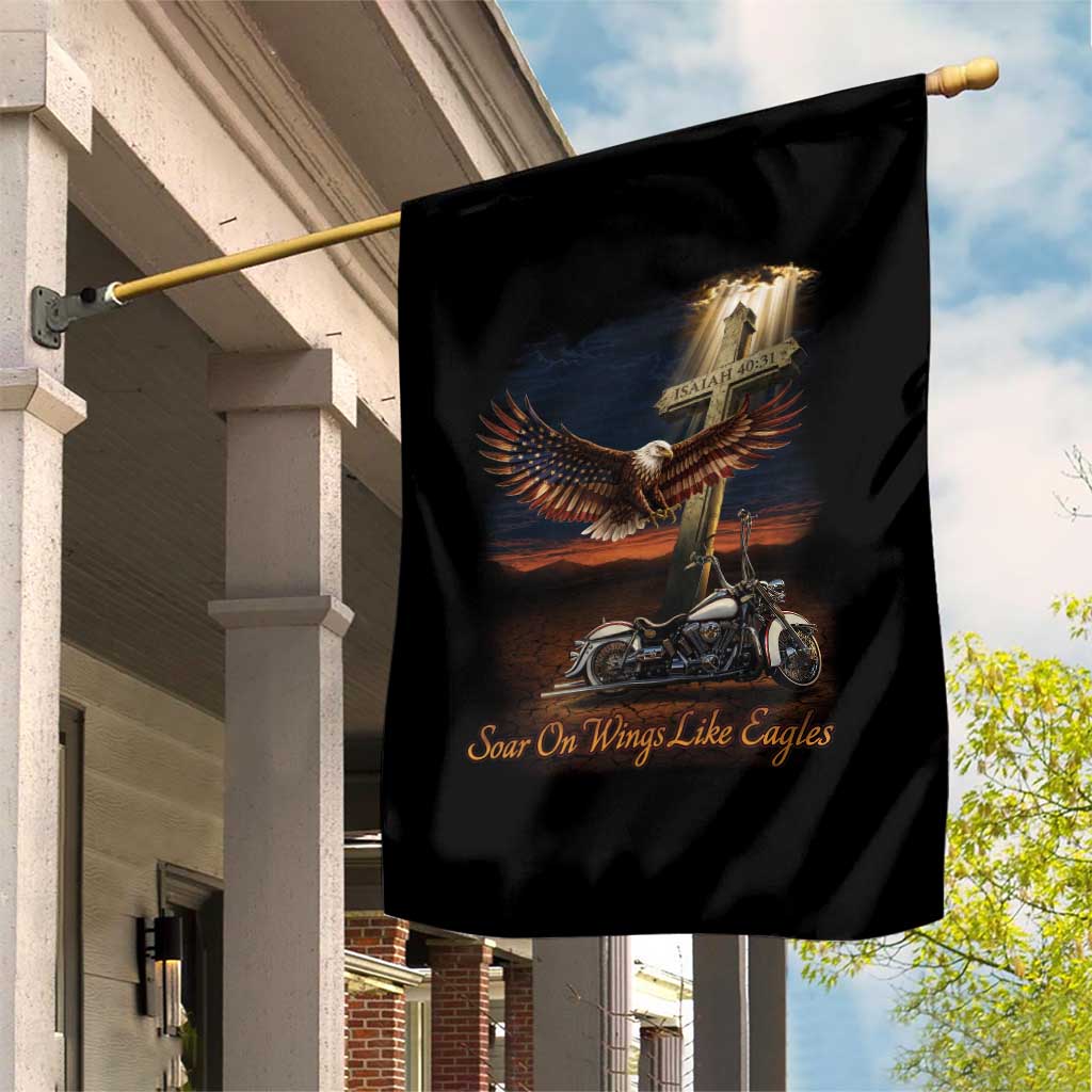 Soar On Wings Like Eagles Christian Garden Flag Isaiah 40:31 Bible Verse Faith Motorcycle