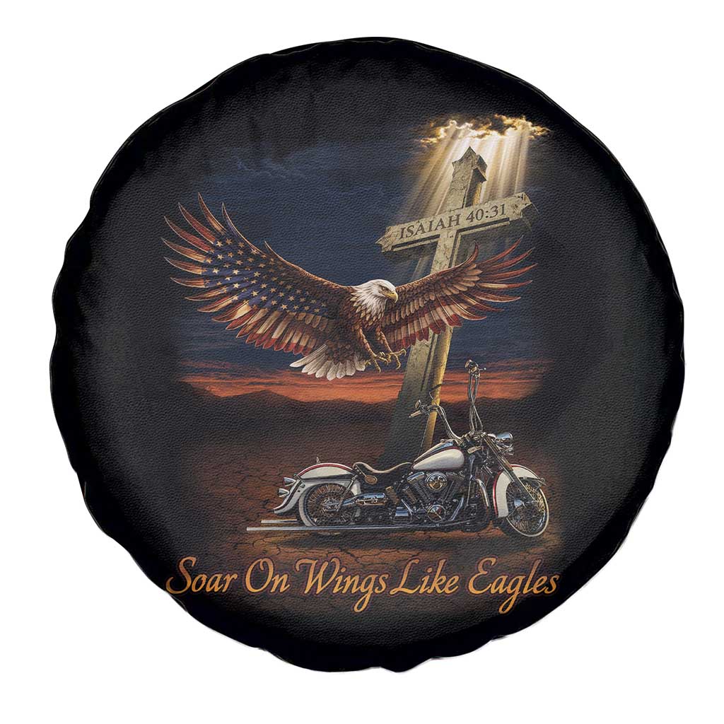 Soar On Wings Like Eagles Christian Spare Tire Cover Isaiah 40:31 Bible Verse Faith Motorcycle