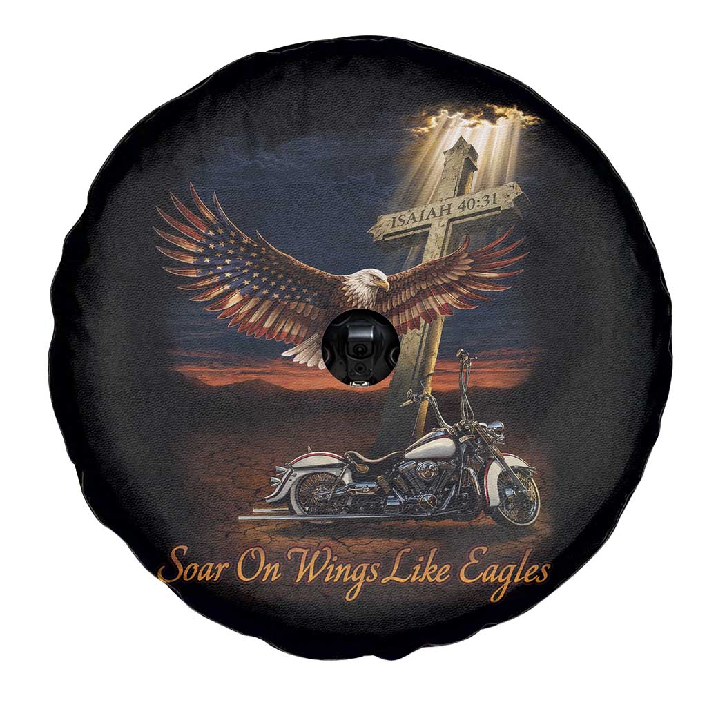 Soar On Wings Like Eagles Christian Spare Tire Cover Isaiah 40:31 Bible Verse Faith Motorcycle