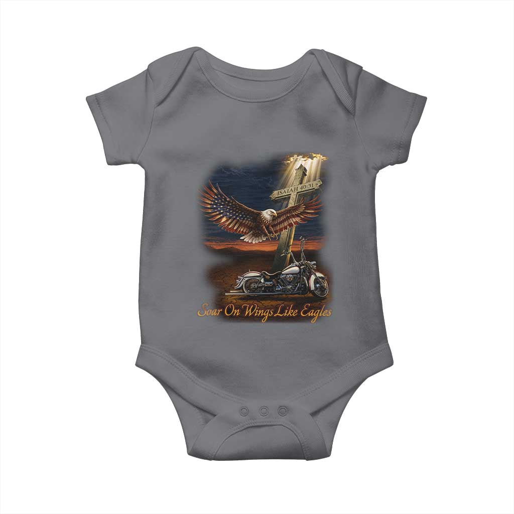 Soar On Wings Like Eagles Christian Baby Onesie Isaiah 40:31 Bible Verse Faith Motorcycle