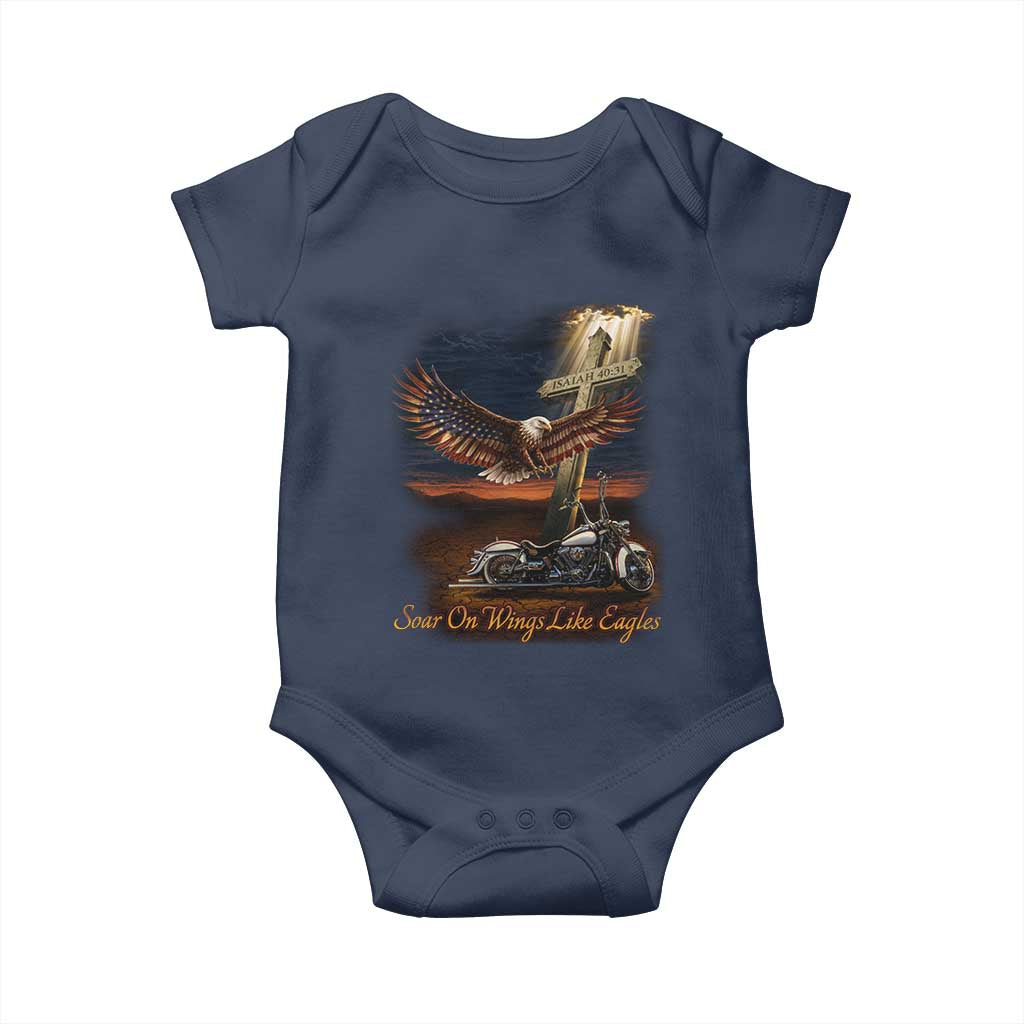 Soar On Wings Like Eagles Christian Baby Onesie Isaiah 40:31 Bible Verse Faith Motorcycle
