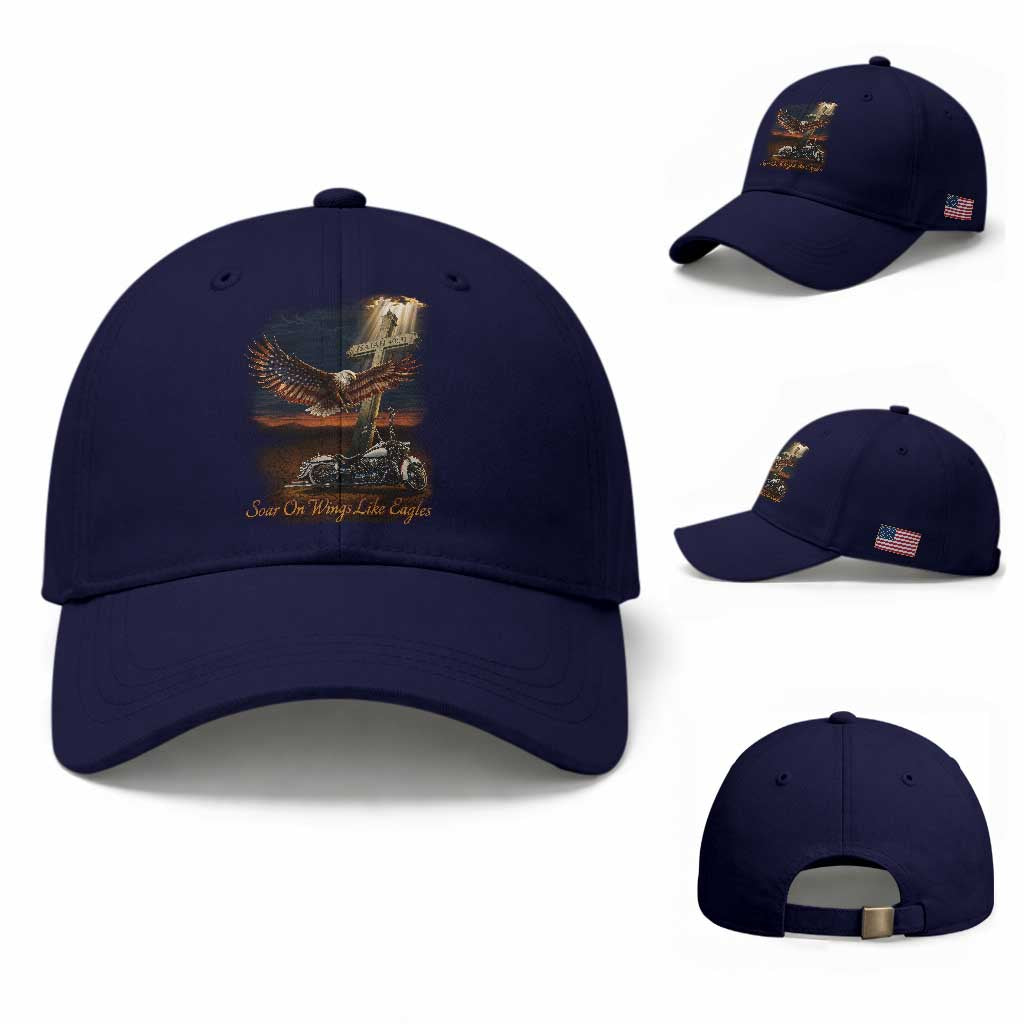Soar On Wings Like Eagles Christian Baseball Cap Isaiah 40:31 Bible Verse Faith Motorcycle