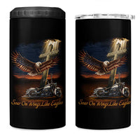 Soar On Wings Like Eagles Christian 4 in 1 Can Cooler Tumbler Isaiah 40:31 Bible Verse Faith Motorcycle