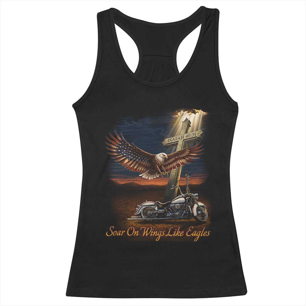 Soar On Wings Like Eagles Christian Racerback Tank Top Isaiah 40:31 Bible Verse Faith Motorcycle