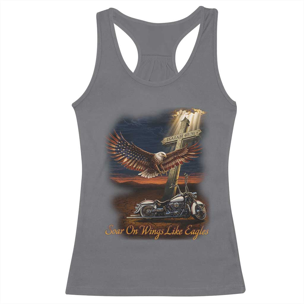 Soar On Wings Like Eagles Christian Racerback Tank Top Isaiah 40:31 Bible Verse Faith Motorcycle